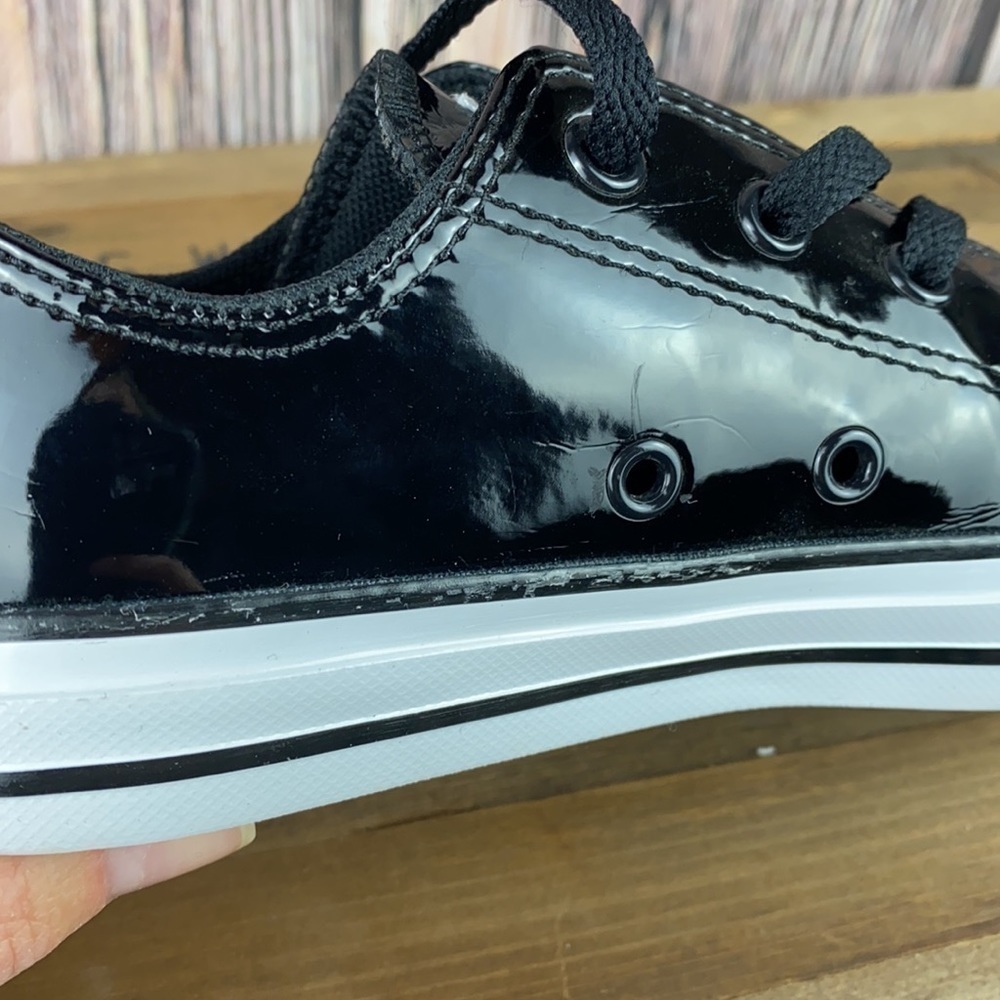 Black Patent Leather Converse Shoes (Size 2) - Picture 6 of 16